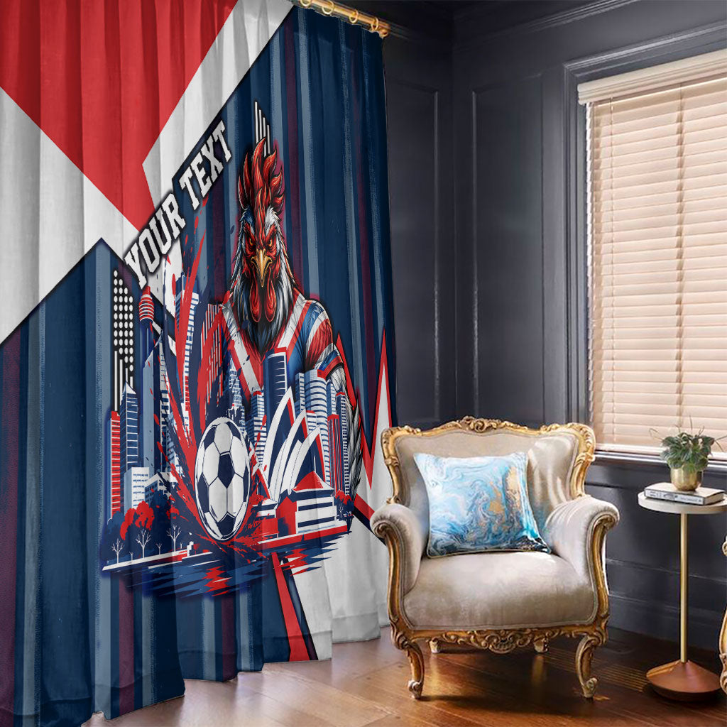 Personalised Sydney Roosters City Of Rugby Window Curtain Sydney City Skyline Illustration Dynamic Sport Fan
