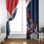 Personalised Sydney Roosters City Of Rugby Window Curtain Sydney City Skyline Illustration Dynamic Sport Fan