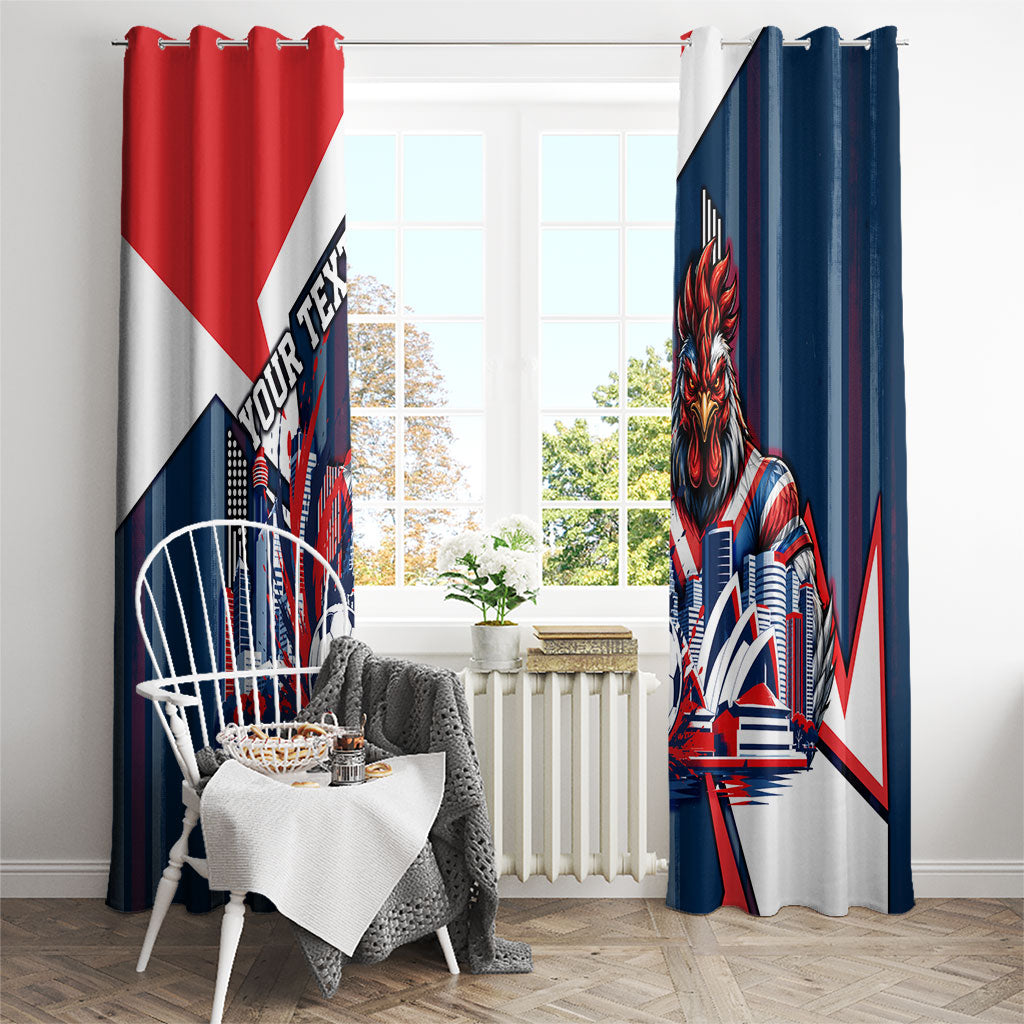 Personalised Sydney Roosters City Of Rugby Window Curtain Sydney City Skyline Illustration Dynamic Sport Fan