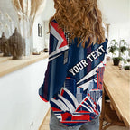 Personalised Sydney Roosters City Of Rugby Women Casual Shirt Sydney City Skyline Illustration Dynamic Sport Fan