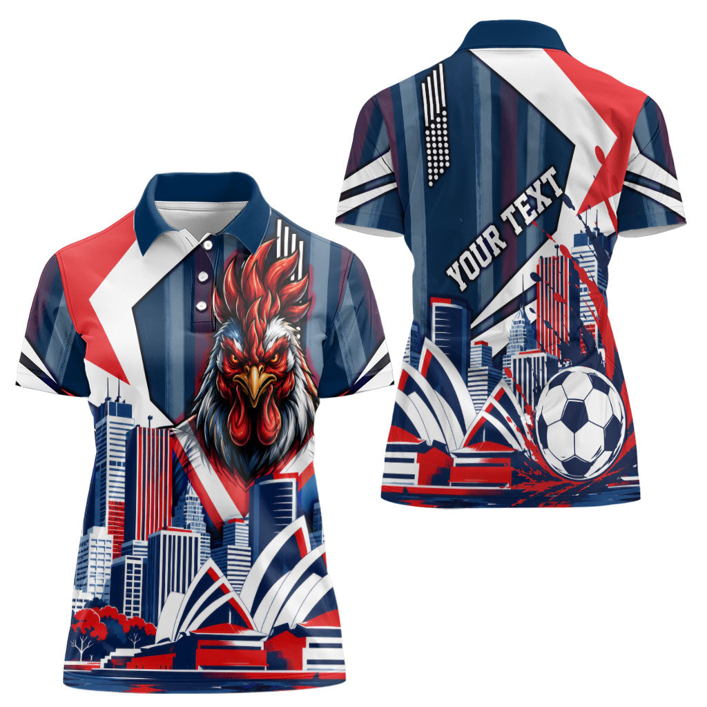 Personalised Sydney Roosters City Of Rugby Women Polo Shirt Sydney City Skyline Illustration Dynamic Sport Fan