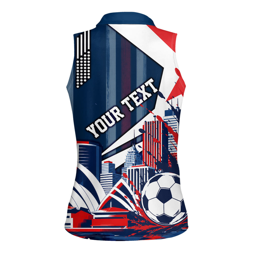 Personalised Sydney Roosters City Of Rugby Women Sleeveless Polo Shirt Sydney City Skyline Illustration Dynamic Sport Fan