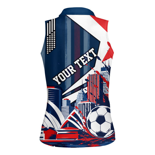 Personalised Sydney Roosters City Of Rugby Women Sleeveless Polo Shirt Sydney City Skyline Illustration Dynamic Sport Fan