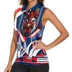 Personalised Sydney Roosters City Of Rugby Women Sleeveless Polo Shirt Sydney City Skyline Illustration Dynamic Sport Fan