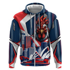 Personalised Sydney Roosters City Of Rugby Zip Hoodie Sydney City Skyline Illustration Dynamic Sport Fan