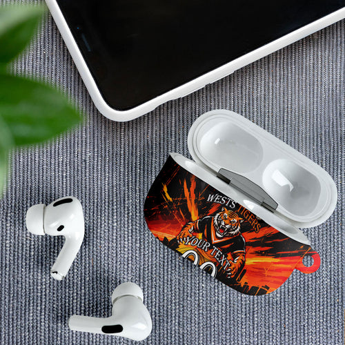 Personalised Wests Tigers City Of Rugby AirPods Case Sydney City Skyline Illustration Sport Fan