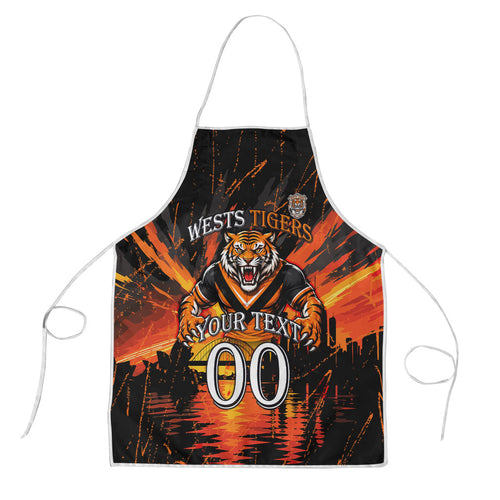 Personalised Wests Tigers City Of Rugby Apron Sydney City Skyline Illustration Sport Fan
