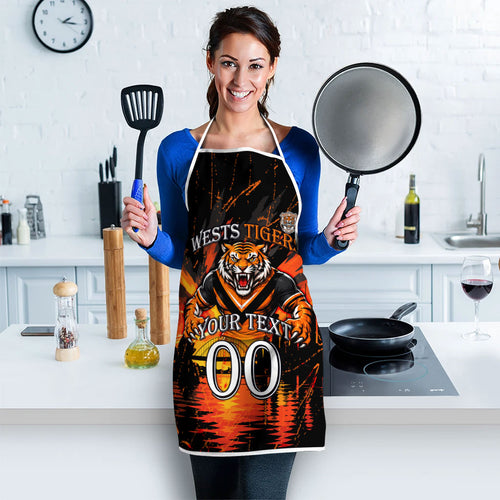 Personalised Wests Tigers City Of Rugby Apron Sydney City Skyline Illustration Sport Fan