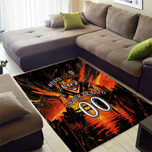 Personalised Wests Tigers City Of Rugby Area Rug Sydney City Skyline Illustration Sport Fan