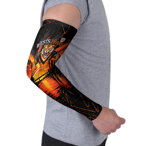 Personalised Wests Tigers City Of Rugby Arm Sleeves Sydney City Skyline Illustration Sport Fan