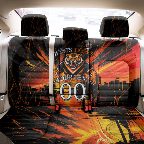 Personalised Wests Tigers City Of Rugby Back Car Seat Cover Sydney City Skyline Illustration Sport Fan