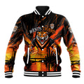 Personalised Wests Tigers City Of Rugby Baseball Jacket Sydney City Skyline Illustration Sport Fan
