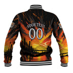Personalised Wests Tigers City Of Rugby Baseball Jacket Sydney City Skyline Illustration Sport Fan