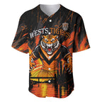 Personalised Wests Tigers City Of Rugby Baseball Jersey Sydney City Skyline Illustration Sport Fan