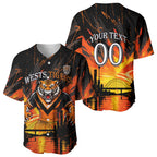 Personalised Wests Tigers City Of Rugby Baseball Jersey Sydney City Skyline Illustration Sport Fan