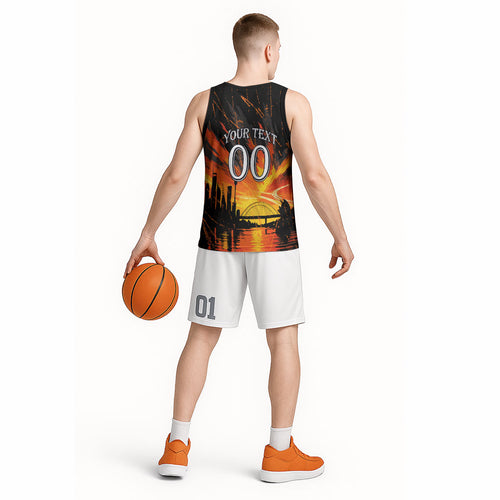Personalised Wests Tigers City Of Rugby Basketball Jersey Sydney City Skyline Illustration Sport Fan