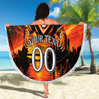 Personalised Wests Tigers City Of Rugby Beach Blanket Sydney City Skyline Illustration Sport Fan