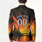 Personalised Wests Tigers City Of Rugby Blazer Sydney City Skyline Illustration Sport Fan