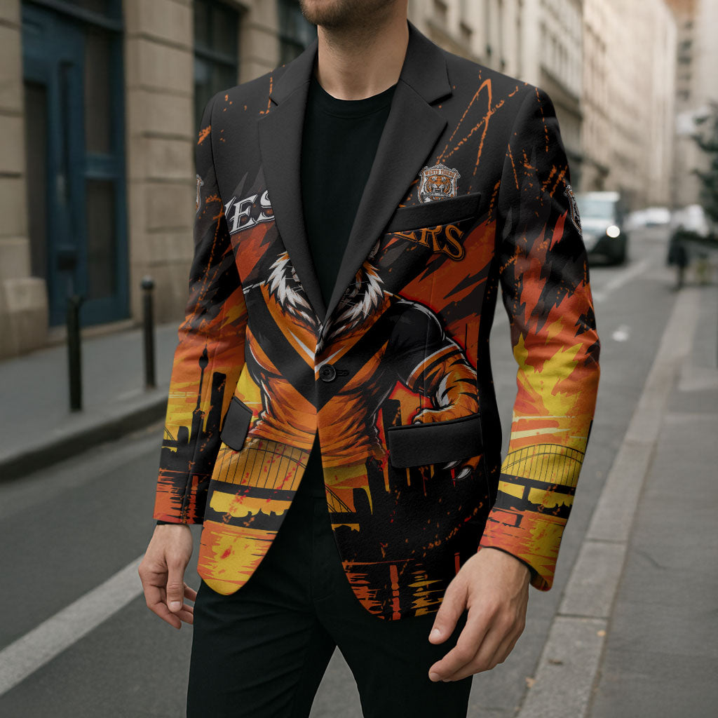 Personalised Wests Tigers City Of Rugby Blazer Sydney City Skyline Illustration Sport Fan