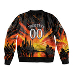 Personalised Wests Tigers City Of Rugby Bomber Jacket Sydney City Skyline Illustration Sport Fan