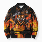 Personalised Wests Tigers City Of Rugby Bomber Puffer Jacket Sydney City Skyline Illustration Sport Fan