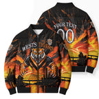 Personalised Wests Tigers City Of Rugby Bomber Puffer Jacket Sydney City Skyline Illustration Sport Fan
