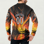 Personalised Wests Tigers City Of Rugby Button Sweatshirt Sydney City Skyline Illustration Sport Fan