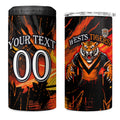 Personalised Wests Tigers City Of Rugby 4 in 1 Can Cooler Tumbler Sydney City Skyline Illustration Sport Fan