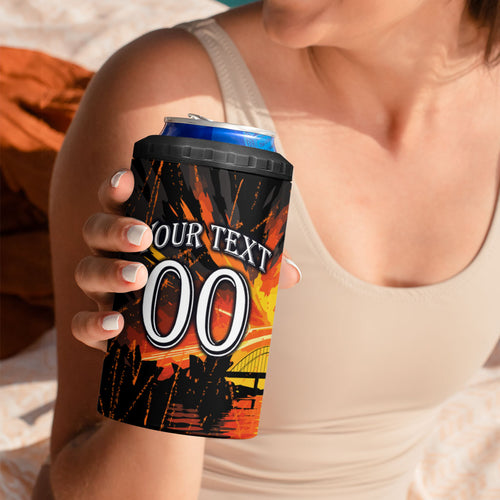 Personalised Wests Tigers City Of Rugby 4 in 1 Can Cooler Tumbler Sydney City Skyline Illustration Sport Fan