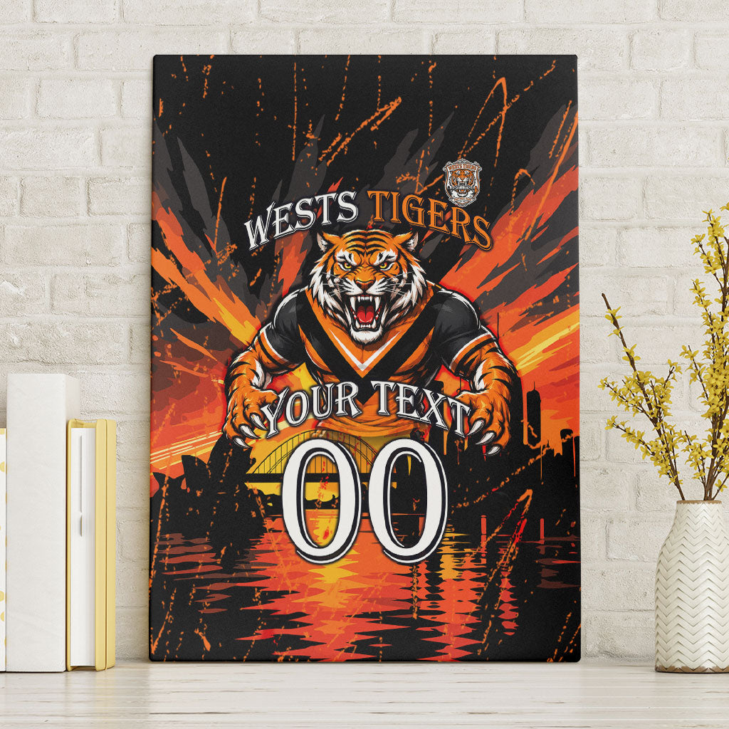 Personalised Wests Tigers City Of Rugby Canvas Wall Art Sydney City Skyline Illustration Sport Fan
