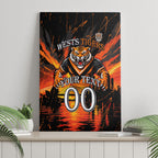 Personalised Wests Tigers City Of Rugby Canvas Wall Art Sydney City Skyline Illustration Sport Fan