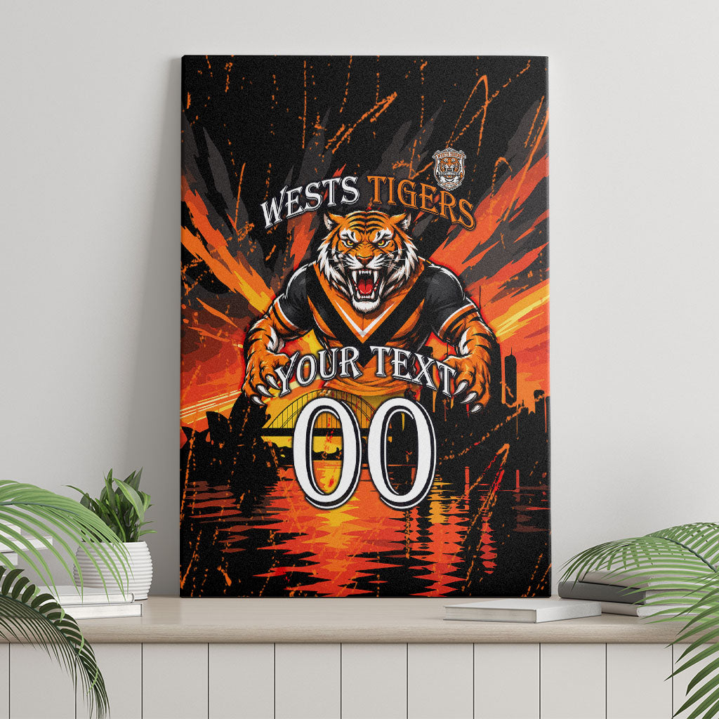 Personalised Wests Tigers City Of Rugby Canvas Wall Art Sydney City Skyline Illustration Sport Fan