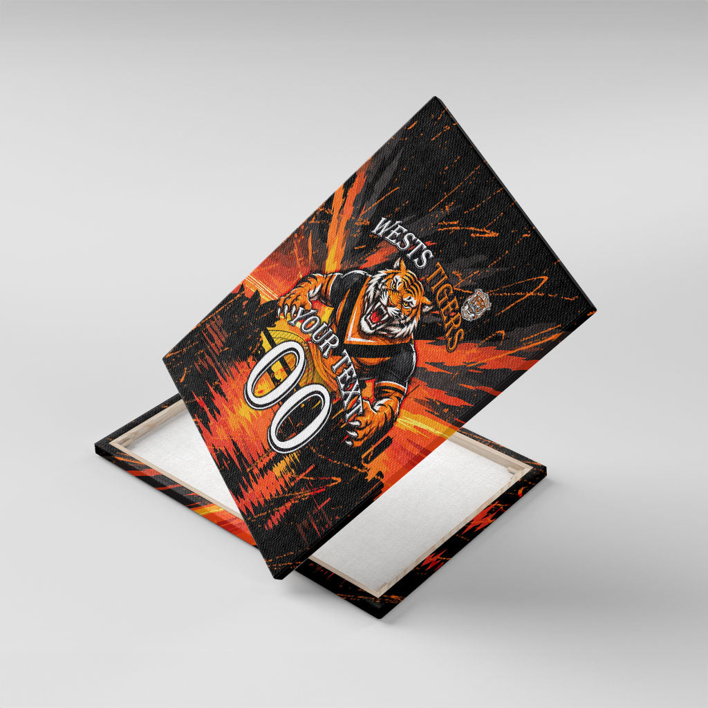 Personalised Wests Tigers City Of Rugby Canvas Wall Art Sydney City Skyline Illustration Sport Fan
