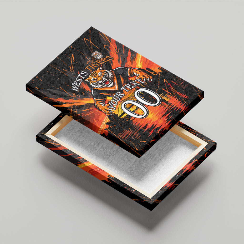 Personalised Wests Tigers City Of Rugby Canvas Wall Art Sydney City Skyline Illustration Sport Fan
