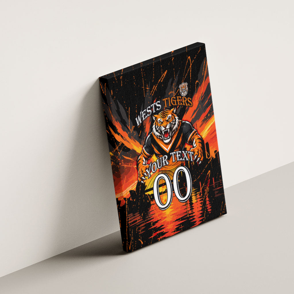 Personalised Wests Tigers City Of Rugby Canvas Wall Art Sydney City Skyline Illustration Sport Fan