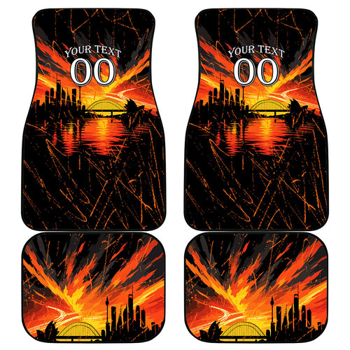Personalised Wests Tigers City Of Rugby Car Mats Sydney City Skyline Illustration Sport Fan