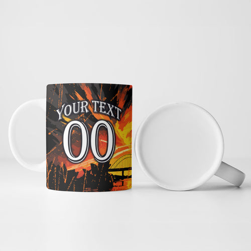 Personalised Wests Tigers City Of Rugby Ceramic Mug Sydney City Skyline Illustration Sport Fan