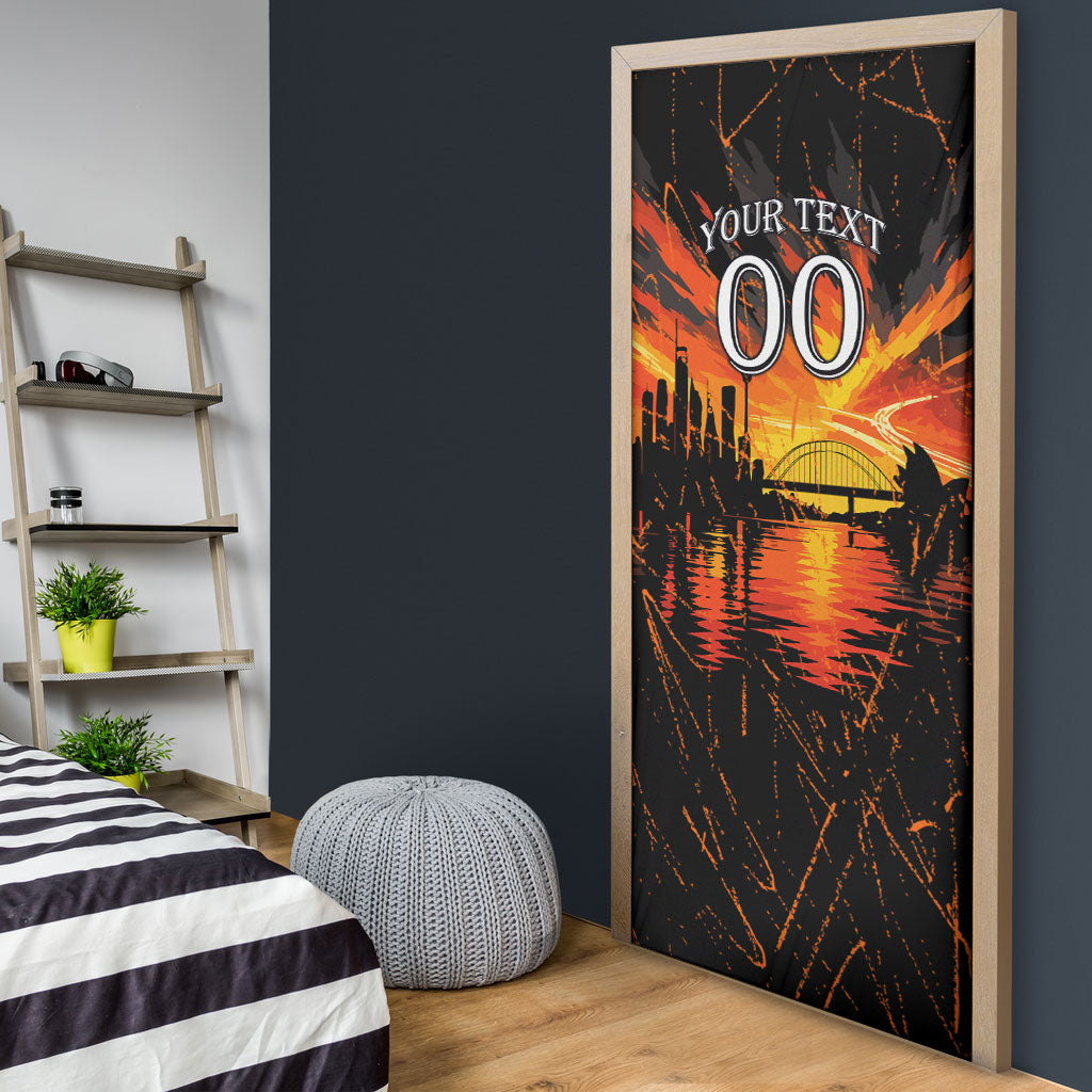 Personalised Wests Tigers City Of Rugby Door Cover Sydney City Skyline Illustration Sport Fan