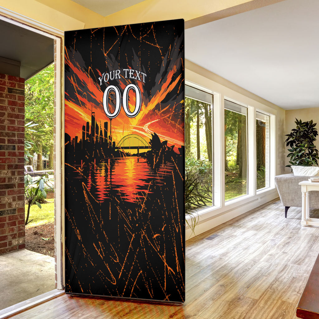 Personalised Wests Tigers City Of Rugby Door Cover Sydney City Skyline Illustration Sport Fan