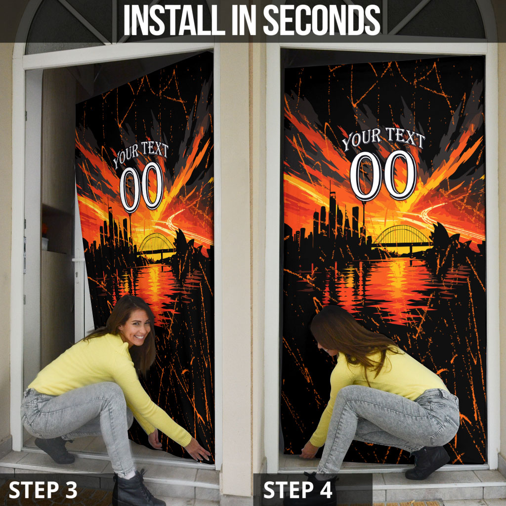 Personalised Wests Tigers City Of Rugby Door Cover Sydney City Skyline Illustration Sport Fan
