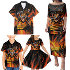 Personalised Wests Tigers City Of Rugby Family Matching Puletasi and Hawaiian Shirt Sydney City Skyline Illustration Sport Fan