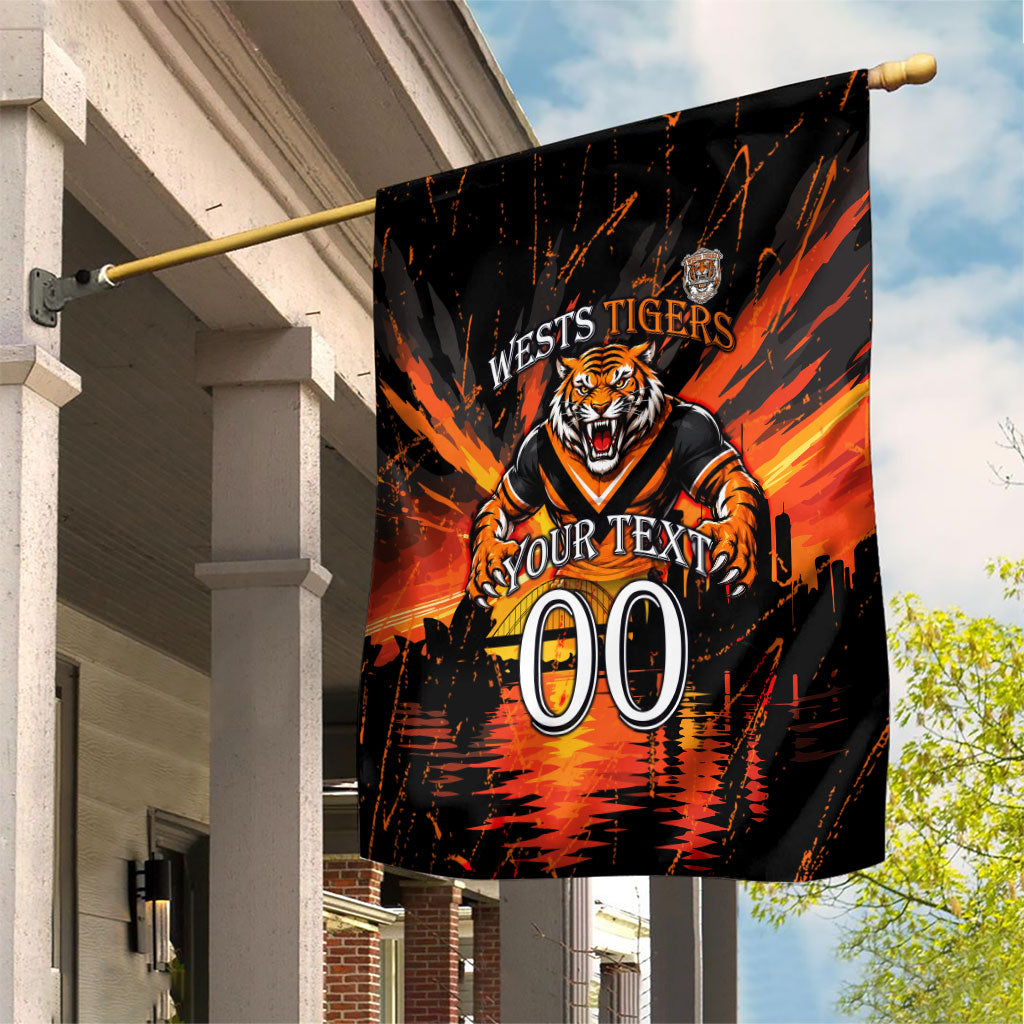 Personalised Wests Tigers City Of Rugby Garden Flag Sydney City Skyline Illustration Sport Fan