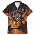 Personalised Wests Tigers City Of Rugby Hawaiian Shirt Sydney City Skyline Illustration Sport Fan