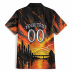 Personalised Wests Tigers City Of Rugby Hawaiian Shirt Sydney City Skyline Illustration Sport Fan