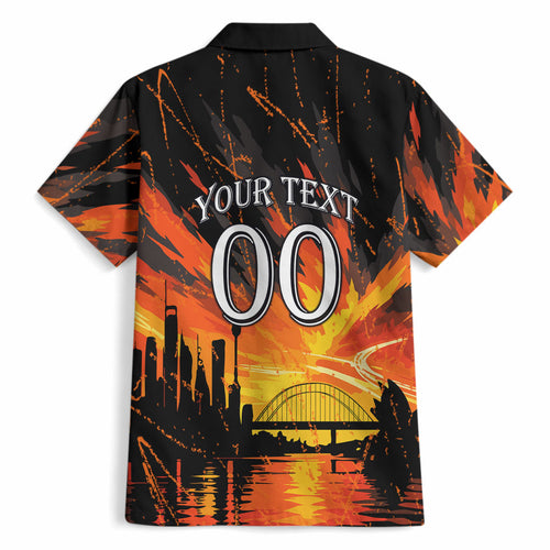 Personalised Wests Tigers City Of Rugby Hawaiian Shirt Sydney City Skyline Illustration Sport Fan