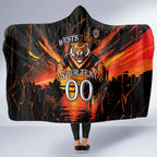 Personalised Wests Tigers City Of Rugby Hooded Blanket Sydney City Skyline Illustration Sport Fan