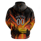 Personalised Wests Tigers City Of Rugby Hoodie Sydney City Skyline Illustration Sport Fan