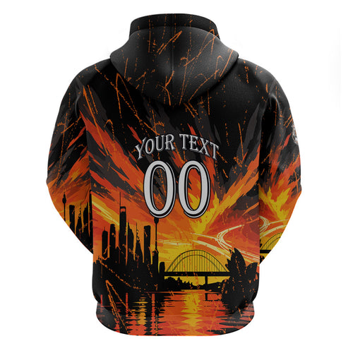 Personalised Wests Tigers City Of Rugby Hoodie Sydney City Skyline Illustration Sport Fan