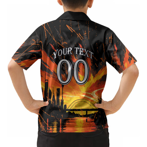 Personalised Wests Tigers City Of Rugby Kid Hawaiian Shirt Sydney City Skyline Illustration Sport Fan