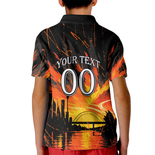 Personalised Wests Tigers City Of Rugby Kid Polo Shirt Sydney City Skyline Illustration Sport Fan